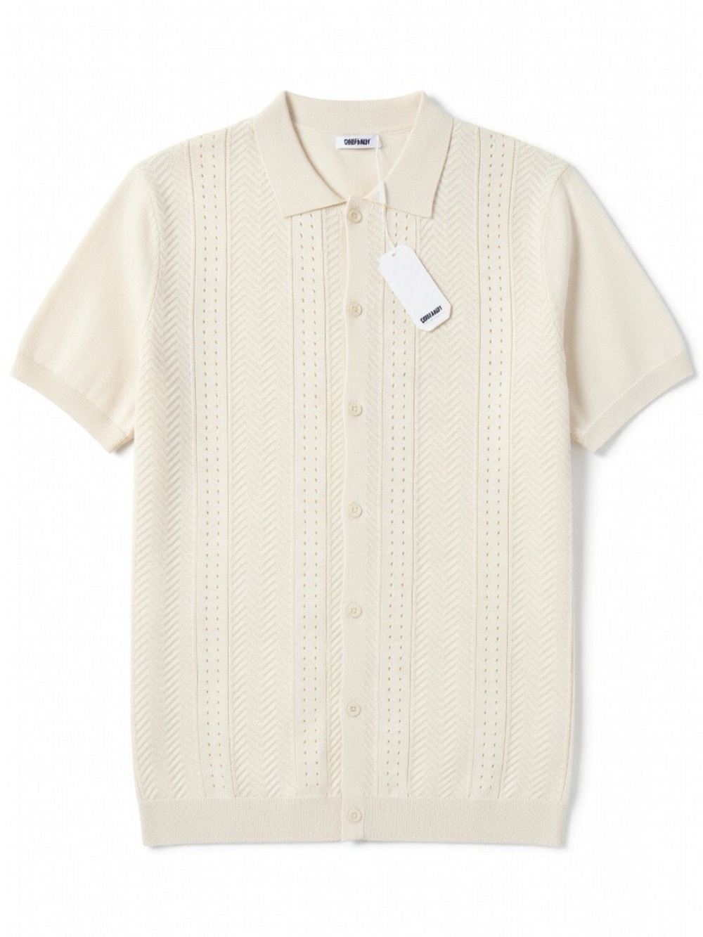Men’s Nwt Golf shirt Polo sz Large Button Down Shirt Cream Color